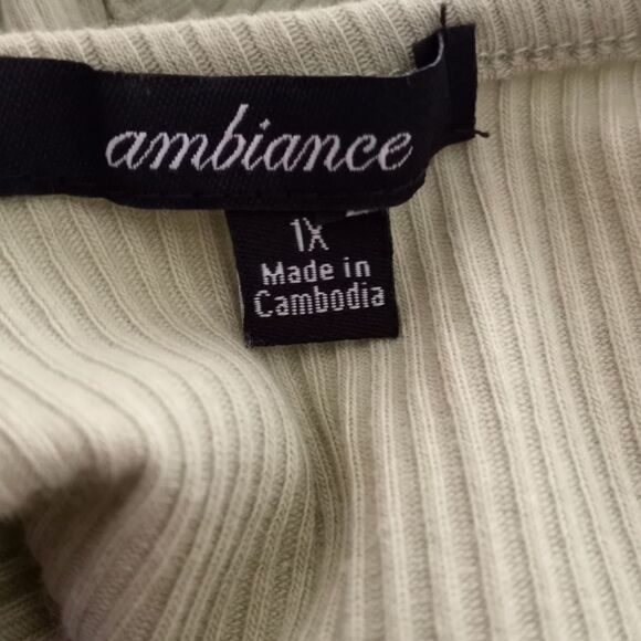 AMBIANCE PISTACHIO GREEN BODYCON TANK DRESS SZ.1X GUC - Picture 6 of 8